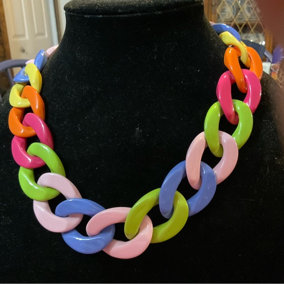 Boutique Brand Jewelry - Vibrant Multicolor Chain Necklace